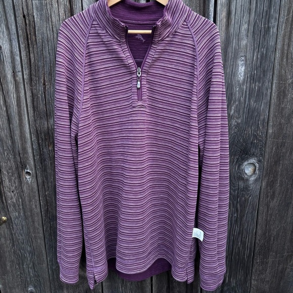 NWT Tommy Bahama Men's Reversible Plum Pullover. 100% Cotton-Zip front. Size XL - Picture 9 of 14